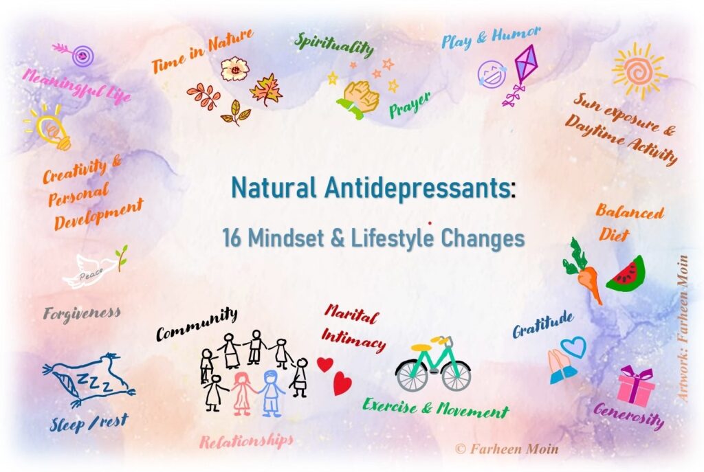 Illustrated Summary of 16 Natural Ways to Uplift Your Mood
